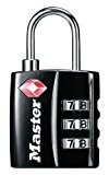 Master Lock Cadenas en acier TSA Nickel à  combinaison Noir 30 mm