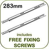 Metal drawer runners - 17mm wide x 283mm - (per pair) - Replaces most MFI, Ikea Argos etc. by Hafele