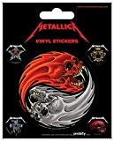 Metallica Poster-Sticker Autocollant - Yin Et Yang Crânes, Pushead (12 x 10 cm)