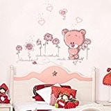 MFEIR® stickers muraux mural enfants rose ours stickers muraux chambre adulte 50 x 70cm
