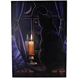 Midnight Vigil - Large (70cm x 50cm) - Black Cat at Night in Window with Candle - Fantastic Design by ...