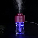 Mini Capsule Humidificateur USB Diffuseur avec Lumière de Nuit à Bouteilles D'eau pr Voiture - Rose