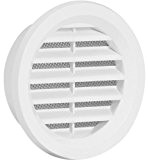 MINI Cercle Grille de ventilation couvrir les conduites de 70 mm Blanc Couverture de ventilation haute qualité plastique ASA
