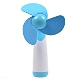 Mini ventilateur de poche portatif Ventilateur à piles Ventilateurs électriques (bleu+blanc)