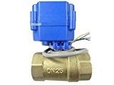 MISOL 1 pcs of motorized valve brass, G1" DN25, 2 way, CR05, 12VDC, electrical valve, motorized ball valve/Valve à boisseau ...