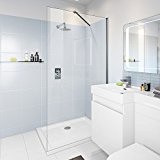 Modern Walk In Wet Room 1200mm Shower Enclosure Glass Screen + 1200 x 900 mm Tray by iBathUK
