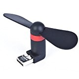 Monstercube 2 en 1 USB Mini Ventilateur 2 vitesses silencieux portable pour téléphone PC Noir