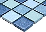 Mosaïque de réseau pour carrelage mosaïque carrés Mix bleu antidérapant r10b Céramique Premium trittsicher Anti Slip fond antidérapant Receveur de ...