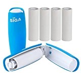 MR. SIGA Mini Portable Lint Roller Cloth Dust Remover, Handle with Plastic Cover, Pack of 2, Each Pack Included 1 ...