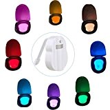 Multicolores WC Veilleuse, ciaraq Motion Sensor LED éclairage Lampe, batteriebetriebenes WC 8 couleurs changeantes