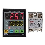 MYPIN Universal Digital TD4-SNR PID Temperature Controller with Relay DIN /16 SSR-25DA, Dual Display for F/C, 7 Output Combinations, Accuracy ...
