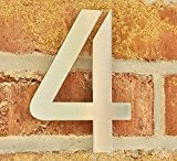 nanook Numéro de Maison 4 en acier inox brossé - modèle "Bauhaus" - hauteur 15 cm