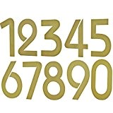 nanook Numéro de Porte modèle "Bauhaus" en acier inox brossé - couleur laiton / or - Taille 10 cm - ...