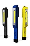 Nebo Larry C Power C-O-B LED Work Light (Set of 3-Blue, B;ack and Yellow) Brighter Than Ever, 170 Lumens of ...