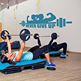Never Give Up Female haltérophiles Bodybuilding Stickers muraux Sport Gym Stickers disponible en 5 dimensions et 25 couleurs Petit Vert ...