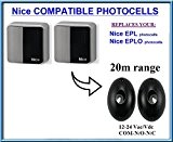 Nice EPL / Nice EPLO compatible infrarouge photocellules, 12-24V, N.C-COM-N.O. Universel capteur de sécurité avec plage de fonctionnement 20m!!!