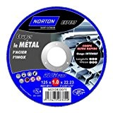 Norton Tronçonnage fin plate expert Métal/Inox 125 x 1 x 22,2