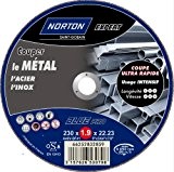 Norton Tronçonnage fin plate expert Métal/Inox 230 x 1,9 x 22,2 mm