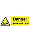 Nouvelle-Calédonie Signes 14404 G Panneau Danger Acide chlorhydrique, 300 mm x 100 mm, en plastique rigide