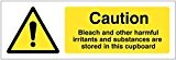 Nouvelle-Calédonie Signes 24400 Interrupteur G Attention Javel avec d'autres irritants nocifs et substances sont rangées dans cette Armoire signe, autocollant en ...