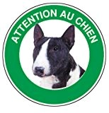 Novap - Panneau - Attention au chien bull terrier miniature - Diamètre 180Mm Rigide
