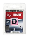 Novus 042-0375 D 53 F,  agrafes à fil plat à 8 mm de longueur, blister de 1200 agrafes du ...