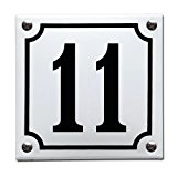 Numero de maison émailléee blanc - Numéro 11