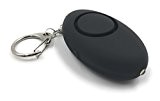 ocona© Mini alarme personnelle d‘urgence pour votre sécurité avec la lampe LED intégrée, alternative au spray au poivre, portable, noire
