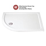 Offset Quadrant Shower Trays - Left Handed - (Includes 90mm Waste) - 1200mm x 900mm by Shower Trays & Waste