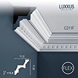 Orac Decor C211F LUXXUS Corniche Moulure Cimaise flexible Décoration de stuc Profil décoratif pour mur et plafond | 2 m