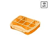 Organiseur boîte a rangement pour petits element, transparent, orange, medium