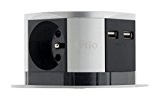 Otio - Bloc escamotable Push Compact - 3x16A + 2x USB