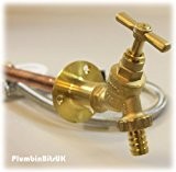 Outside Garden Hose Union Bib Tap Set with Though the Wall Copper Pipe Kit by PlumbinBitsUK