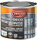 Owatrol Rustol-Deco Peinture décorative brillante 0,5 L Gris