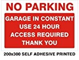 Panneau interdiction de stationner Inscription en anglais "24 hour access"  Format A4 Autocollant en vinyle de 20 x 30 cm