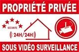 Panneau "propriété privée sous vidéo surveillance" 300x200mm