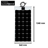 Panneau solaire 100w souple semi-flexible (cellules sunpower back-contact)