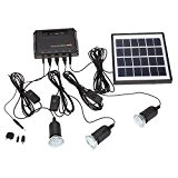 Panneau solaire - SODIAL(R)4W panneau solaire Propulse 3 Lampe LED USB 5V chargeur de telephone portable Systeme Home Kit Garden ...