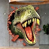 panniuzhe Creative Funny Papier peint 3D Dinosaure Papier peint Sticker mural pour chambre maison Fenêtre