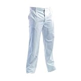 Pantalon De Travail Blanche 100% Coton Peintre Plâtrier Plaquiste - Alimentaire - Blanc, 38