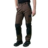 Pantalon de travail multi poches ceinture avec élastique coté poche genouillère polycoton coffee/noir 42