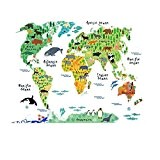 Papier peint carte du monde animal stickers muraux décoration amovible murale DIY Decor