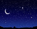 Papier peint imprimé motif ciel de nuit étoilé kT470 papier peint motif panorama de la lune dimensions :  350 ...