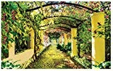 Papier peint photo Jardin Pergola Arche Canopy Fleurs Nature Affiche murale (136ve), 104cm x 70cm (WxH)