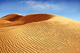 Papier peint qui montre le desert et des dunes –Image murale avec un paysage de sable et la savane africaine ...