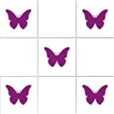 Papillons autocollants pour carrelage de salle de bains/cuisine Lot de 36 stickers (Violet)