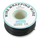PCB à souder Noir Flexible P/N B-30–1000 30 AWG Wire wrapping Wrap 250 m de long