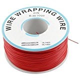 PCB souder 0.25 mm Cuivre Plaqué étain Cordon Dia wire-wrapping fil 305 M 30 AWG Rouge