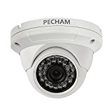 PECHAM Extérieure Caméra de sécurité CCTV Surveillance, 1 / 3"Grand Angle 3.6mm 1200TVL CMOS haute résolution capteur HD de caméra ...