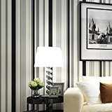 PENGFEI Simple et moderne en noir et blanc, rayures verticales d'organisations non-tissé papier peint chambre salon restaurant , TV wall ...